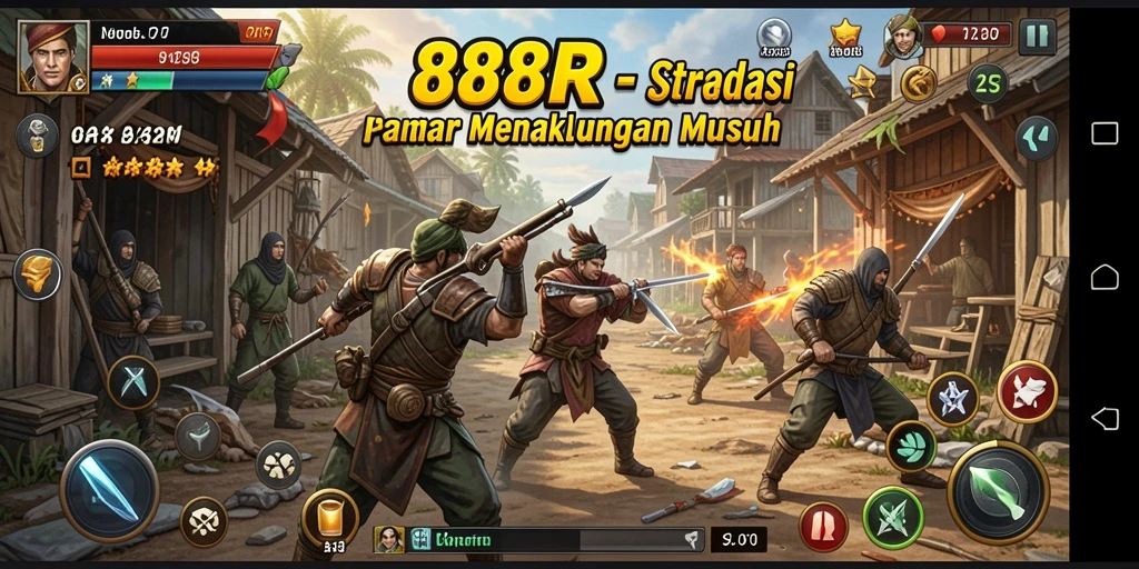 Tangkapan layar gameplay 888R dengan aksi strategis yang menarik.