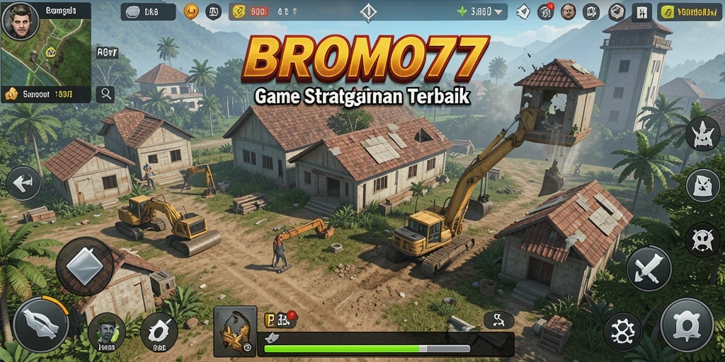 Screenshot menunjukkan tampilan seru gameplay BROMO77 dengan elemen strategi.