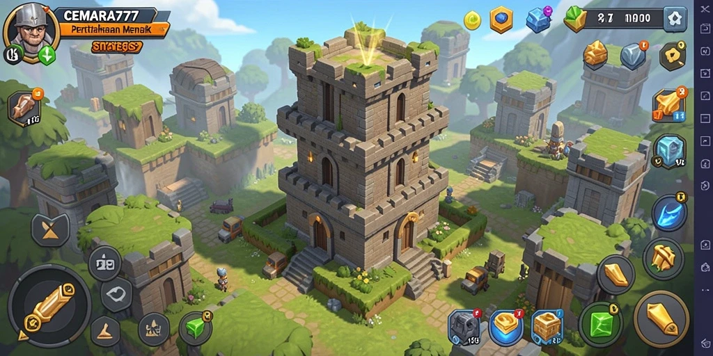 Tangkapan layar CEMARA777 menampilkan aksi menakjubkan dalam game Tower Defense.