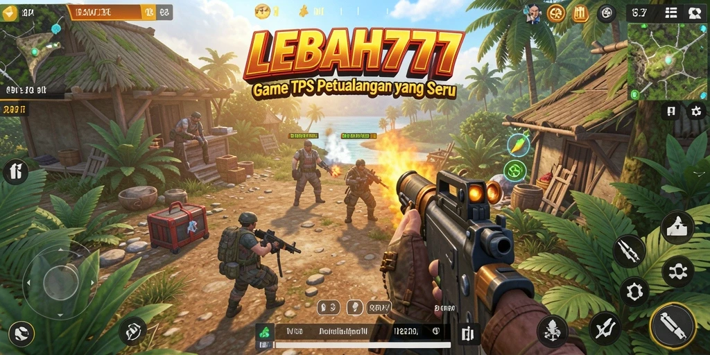 Screenshot gameplay <strong>LEBAH777</strong> menunjukkan aksi menembak yang seru.