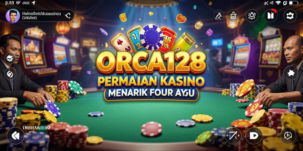 Tampilan gameplay menakjubkan dari ORCA128 yang menggambarkan suasana kasino.