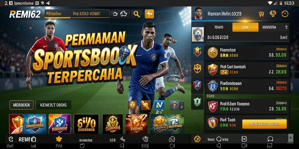 Tampilan utama gameplay Sportsbook REMI62 dengan antarmuka sederhana.